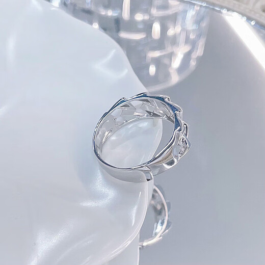 Beijing Gold Trading Center Co., Ltd. Platinum solid live S-shaped chain ring for men, personalized trendy unisex ring, mother and lover's birthday, Mid-Autumn Festival gift Platinum solid live S-shaped chain ring (approximately 7.04g)