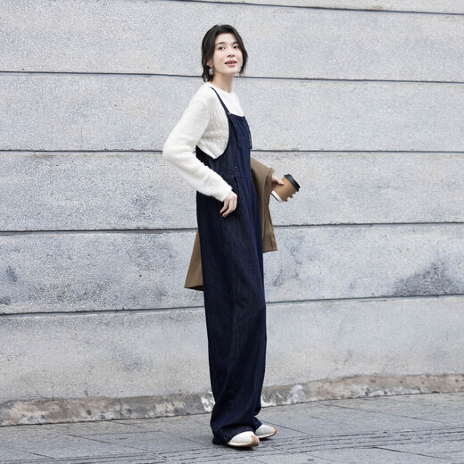 
Demana [Good to take off] Not easy to fade denim loose straight-leg casual overalls for women 2025 autumn style