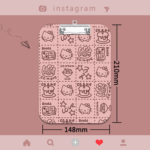 Zhio mignon kt chat pylywood pad a4 clip dossier acrylique sticky note test papier a5a6 apprentissage papeterie de dessin clip padboard carton croquis de croquis carton multifonction k13893-candy kt cat-a4 clip clip clip clip