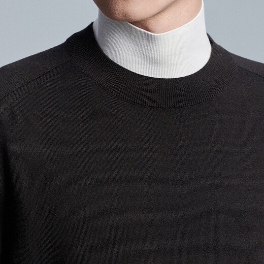 Anniversary Bird Cardigan Men's Wear Same Style in Shopping Malls Autumn Men's Business Casual Round Neck Pure Wool Inner Sweater Men Dark Brown M -46(170/92)