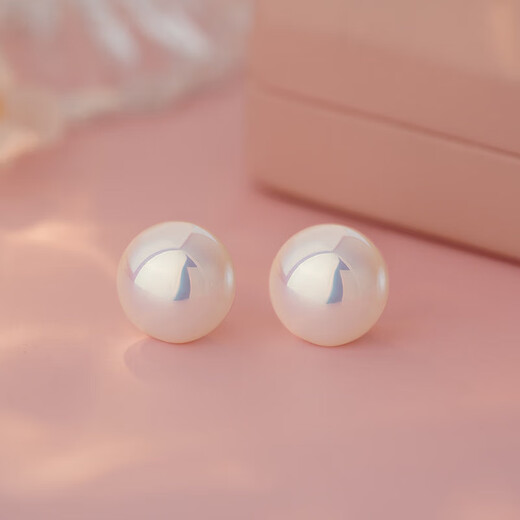 Lao Fengxiang 999 Pure Silver Pearl Earrings Korean Style Starry Sky Symphony Earrings Mermaid Ji Light Luxury Earrings Silver Jewelry Pure Silver Starry Sky Symphony Pearl Earrings (about 10mm) + Certificate + Brand Gift Box