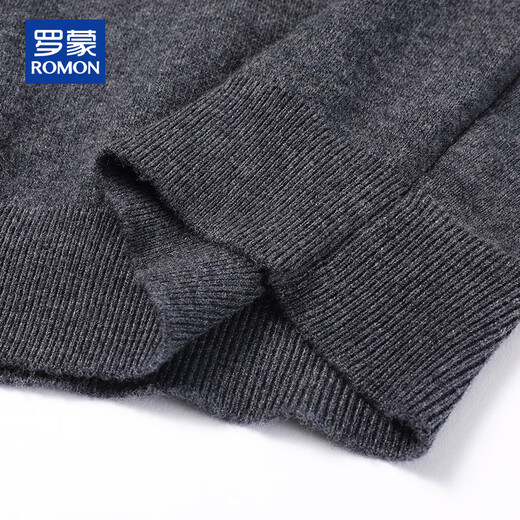 ROMON 100% pure wool sweater men's thick vest round neck autumn and winter casual vest sleeveless waistcoat sweater for middle-aged and young people