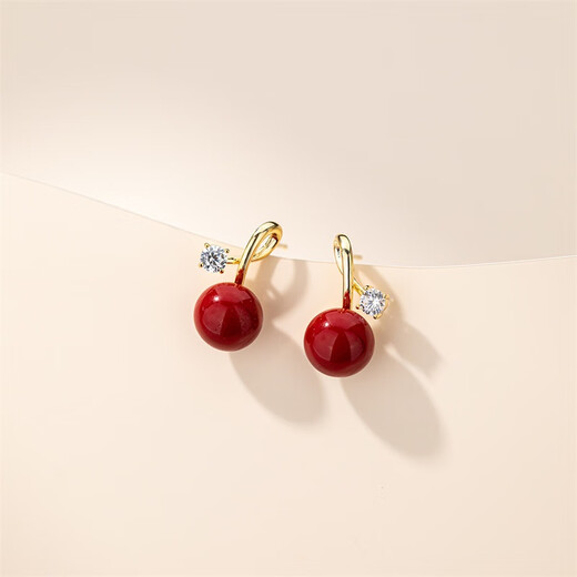 Yalundi red earrings, feminine silver earrings, 2025 new hot style, niche design, high-end, unique and exquisite