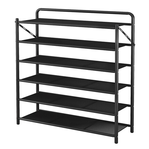 Yiga folding shoe rack door shoe rack household multi-layer iron installation-free storage rack storage rack black 6 layers 70