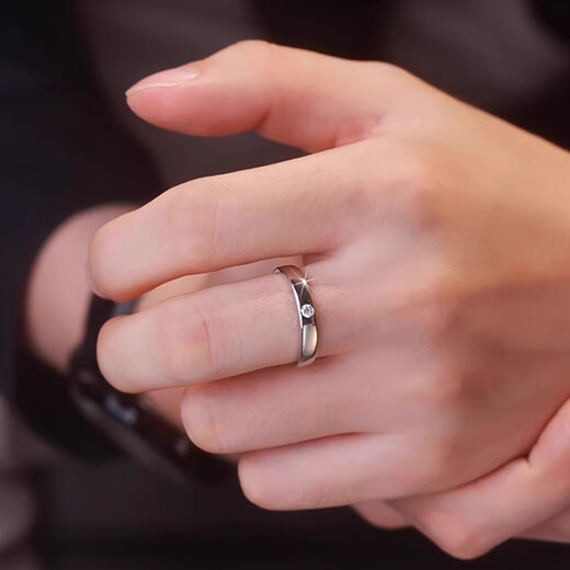 Bai Qixin couple's ring, wedding ring, simulated diamond ring, live mouth, adjustable proposal photo props, gift for girlfriend, matching ring, decoration of love for a lifetime