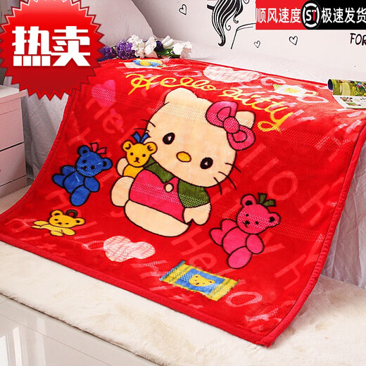 Famous premium winter cloud blanket double layer thickened baby blanket newborn baby blanket children kindergarten blanket children quilt red cat castle 110x140 super soft