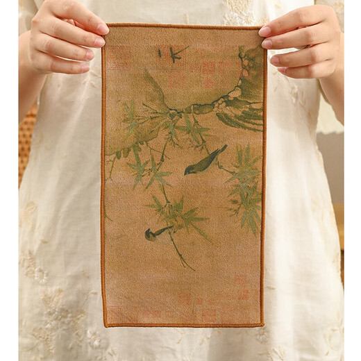 Thickened absorbent tea towel, tea cloth, high-end tea table, special rag for tea table, ancient style pot towel, tea coaster, tea mat, Qianli Jiangshan tea towel 30*16cm 1 piece