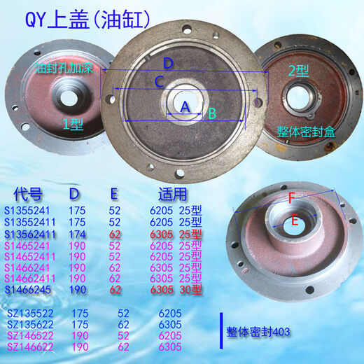 
Sanqihu Shanghai People's QY submersible pump base lower cover middle plate upper cover oil cylinder cast iron deepened thickened explosion-proof D13547 foot with flat bearing hole