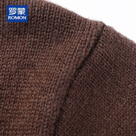 ROMON 100% pure wool sweater men's heavyweight 430G thickened sweater round neck sweater men's autumn and winter casual bottoming shirt