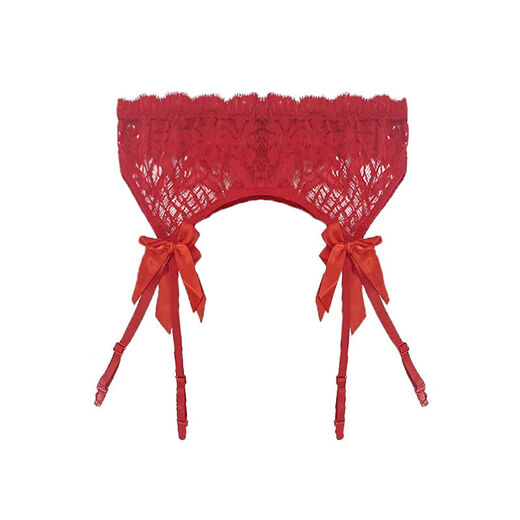 Sexy Lace Black Seductive Women's Gelet Spender Sospeche de medias europeas y americanas de medias retro integradas Red Garter