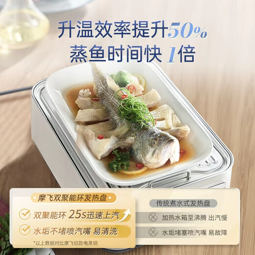 Morphyrichards electric steamer 0-coated all-stainless steel household stew and steamer for 3-4 people all-in-one steamer instant steamer multi-function pot large capacity water-proof stew pot steam pot electric stew pot MR1188