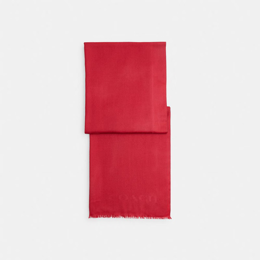 COACH brand direct supply women's JUMBO tassel pure wool scarf enamel red CQ719 New Year's gift
