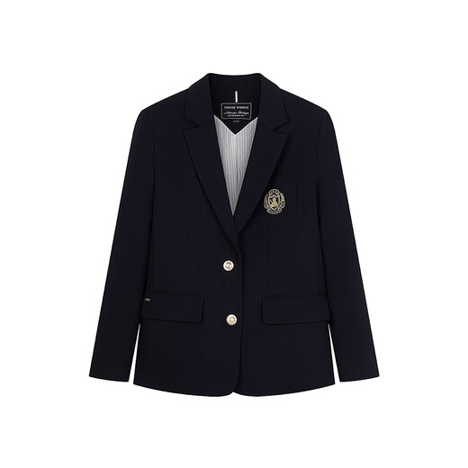 Teenie Weenie Gold Buckle Blazer Bear Women's College Style Commuting Short Blazer Jacket Navy L