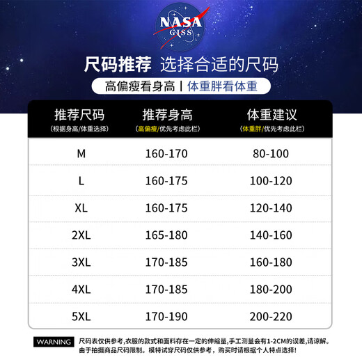 NASA GISS Official Fashion Brand Autumn and Winter Jacket Men's Three-Proof Mountaineering Outdoor Fishing Jacket Hooded Jacket Men Black XL