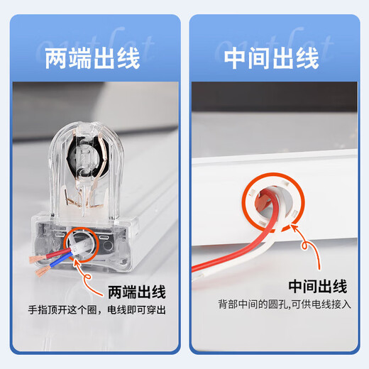 FSL Foshan Lighting T8 lamp LED fluorescent tube double-ended integrated lamp tube plus bracket complete set 1.2 meters 50W white light (6500K)