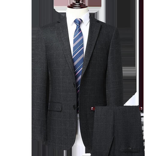 MONTAGUT (MONTAGUT) Suit Men's Winter Thickened Wool Suit Formal Striped Wedding Banquet Dress Dad 993 Navy Striped Double Slit Two-piece Set Wool M 170/