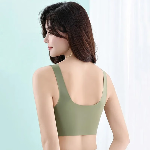 Large Size Ice Silk Seamless Beautiful Back Bra Women's Wireless Gathering Anti-sagging Summer Thin Breathable Soft Support Bra Skin Color - 1 Pack L (Recommended 100-120 Jin Jin equals 0.5 kg)