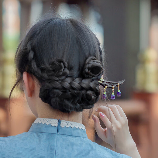 Huatiancuo Lily of the Valley Hairpin New Chinese Style Classical Hairpin Hairpin Women's Cheongsam Updo Chinese Style Wooden Hairpin Graceful Zixuan + Free Premium Gift Box