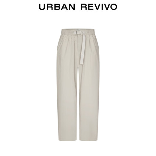 UR2026 Spring New Men's Fashion Casual Elastic Waist Belt Wide Leg Pants UUY650006 Khaki Gray 30