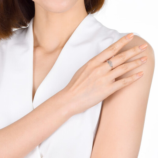 Chow Sang Sang Pt950 car lace crown platinum female open ring 78007R pricing