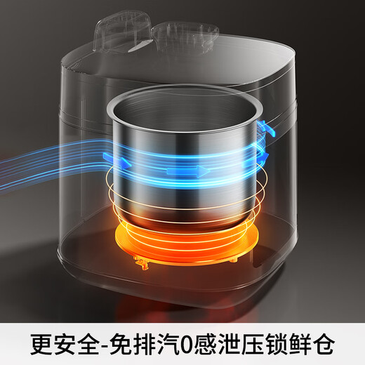 Joyoung National Subsidy Exhaust-Free Series Electric Pressure Cooker 5L Dual Pot 100kPa Smart Reservation Household 0 Coating 316L Inner Pot 50Z150 Rice Cooker Pressure Cooker for 4-6 People