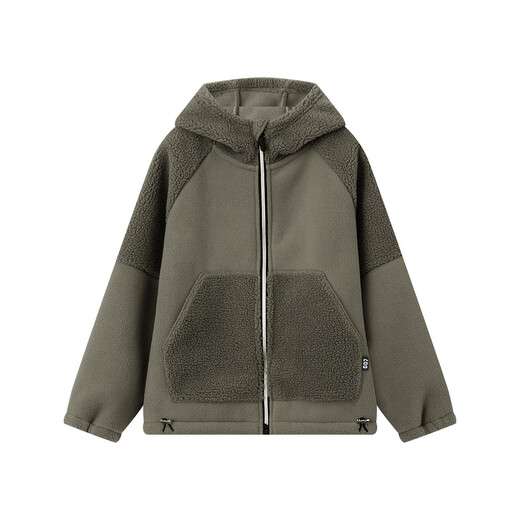 Duojia boys' fleece jacket winter children's one-piece fleece silhouette casual jacket medium and large children's composite splicing polar fleece top