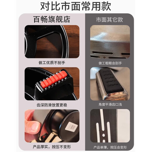 BAICHANG stainless steel non-stick griddle pot, household pot, solid alcohol stove, commercial cassette stove, small hot pot, honeycomb griddle (black) 30cm