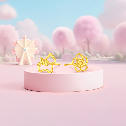 Trendy Acer 18K gold earrings for girls, they will immediately have money to spend on earrings as a birthday gift for their girlfriend, a pair