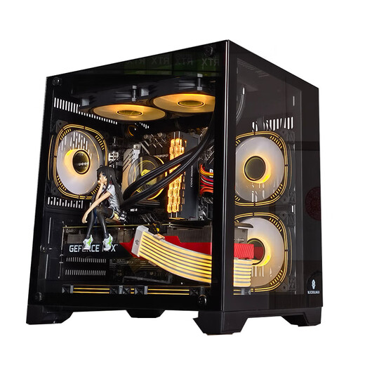 玩嘉 孤勇者MINI白电脑机箱台式机MATX海景房240一体水冷全侧透ITX桌面 孤勇者MINI黑