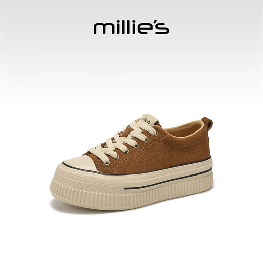Millies echtes Leder-Cowide Einfacher und komfortabler Leinwandschuhe für Frauen, modische leichte und vielseitige, lässige Schuhe mit dickem Lösern für Frauen, Camel 37