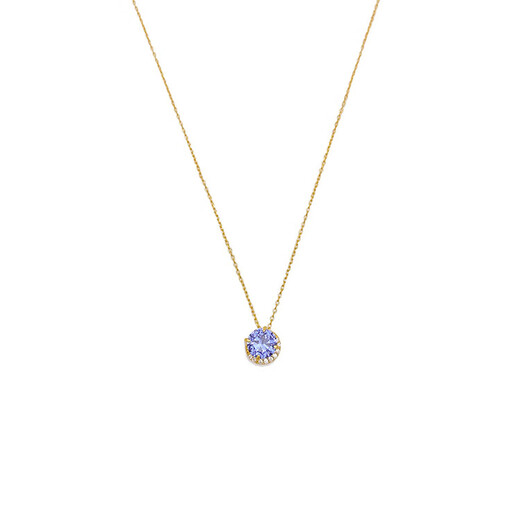 MHFDO Old Phoenix Japanese Star Jewelry Tanzanite 18K Gold Necklace Light Luxury Amethyst Agete Akado Pendant Tanzanite Necklace