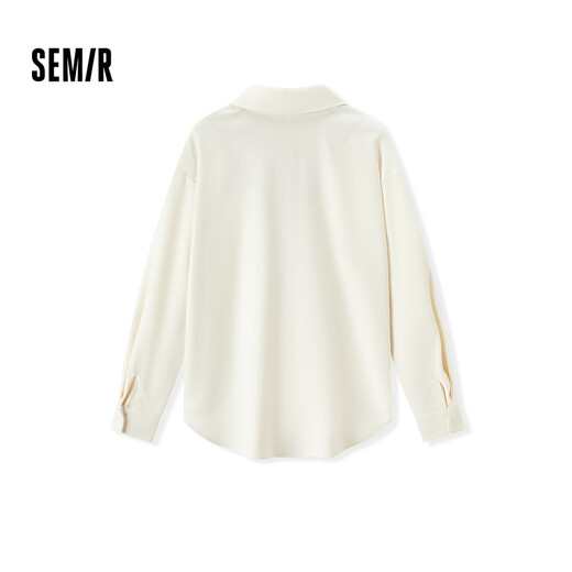 Semir long-sleeved shirt women's winter mid-length fake two-piece loose brushed shirt commuting gentle 101724105005