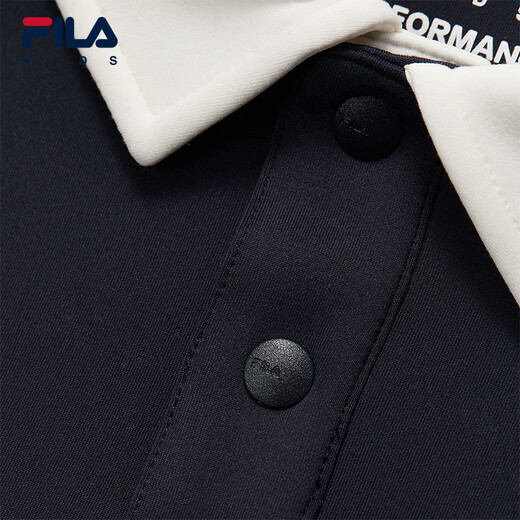 FILA Antibacterial Children's Clothing Tops 2025 Winter New Boys' Sports Pullover Sweatshirt RD Sapphire-NV 170