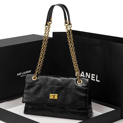 MOSPOKE light luxury brand genuine leather bag women's bag retro shoulder bag folding bag high cargo large capacity crossbody bag Y buckle black