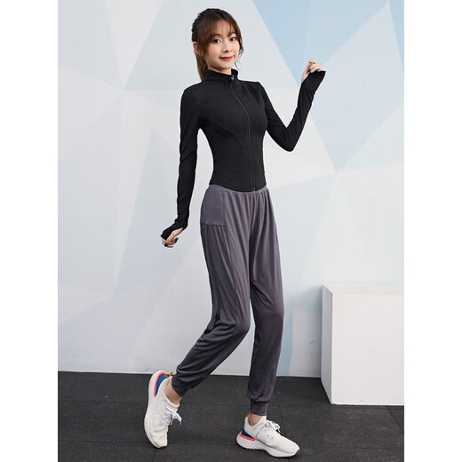 Vanstic Yoga Suit New Sports Sports Loose Fairney Suit de fitness Professionnel Tempérament de mode haut de gamme Spring et automne Suit de course d'automne léger Purple + Gris Blue Three-Pice Set TC11976 S