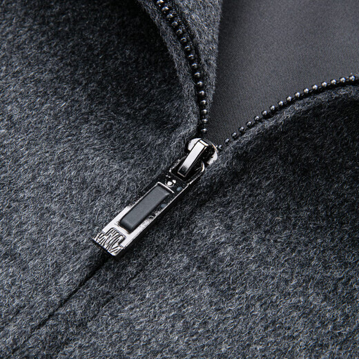 100 Pure Wool Coat Jacket Men's Autumn and Winter Lapel Business Casual Middle-aged Woolen Jacket Gray 2XL (160-175)