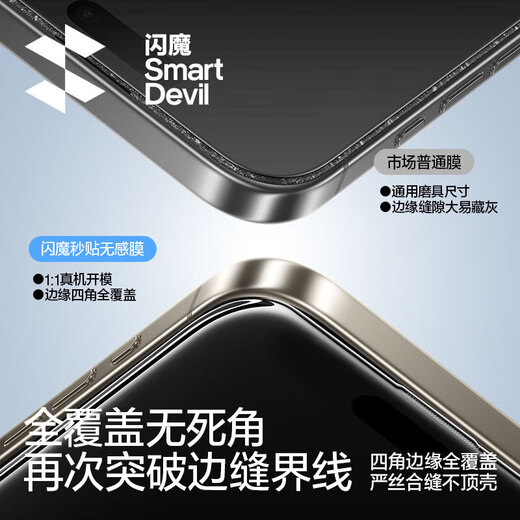 Flash Magic is suitable for iPhone16promax tempered film, Apple 17/16pro mobile phone film, ultra-clear, explosion-proof, drop-resistant, fingerprint-proof, dust-free cabin, earpiece, dust-proof, full-screen protective film, 16ProMax, second-stick, earpiece dust-proof, 2 sets, damage guarantee