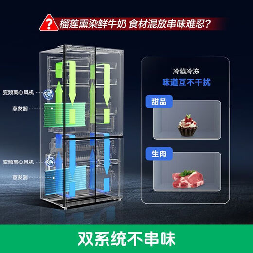 Rongsheng Refrigerator IDP Active Sterilization Cross Door Dual System Dual Cycle First Level Energy Efficiency Dual Frequency Conversion Air Cooling 500+L