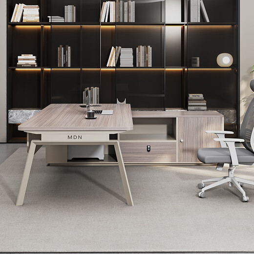 Mutini boss office desk and chair combination manager table president supervisor table simple modern executive desk table office boss table 1.8 m supervisor table short cabinet