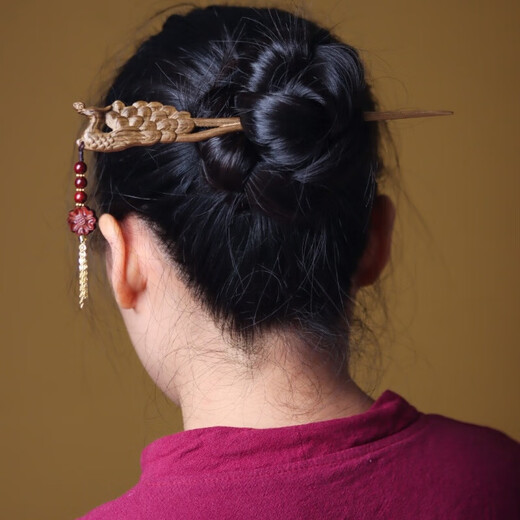 Wedding gift comb golden nanmu small-leaf nanmu comb set couple lovers elders gift new style simple and elegant golden nanmu comb set box