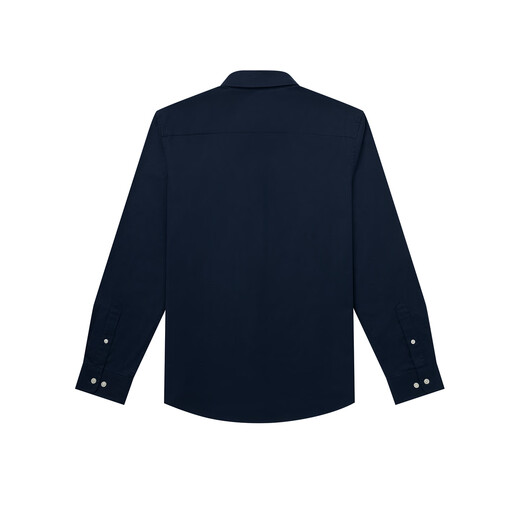 HAZZYS Men's Autumn Youth Cloth Commuting Shirt Solid Color Simple Long Sleeve Shirt Men ASCZK1BCK02 Navy Blue NV XL (180/100A 50)