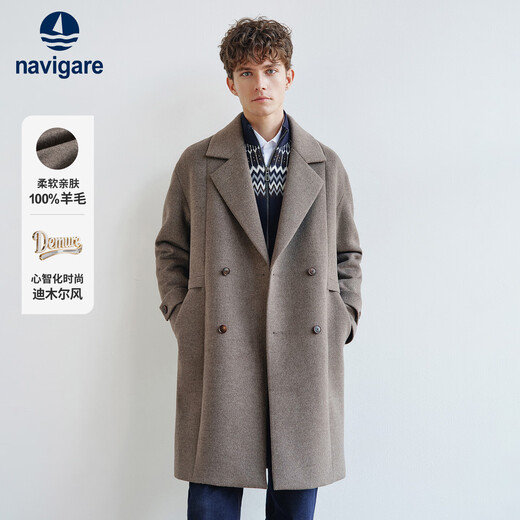 Navikel Italian dinghy 2025 winter men's mid-length woolen coat full wool coat 1341445502