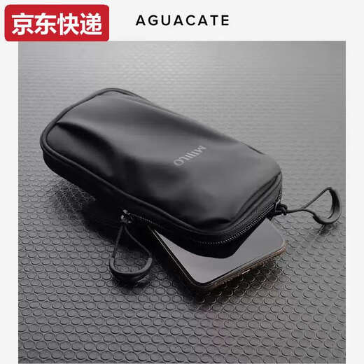 Lancaihe 2025 running mobile phone arm bag for men and women sports arm bag for Apple 16 Huawei universal waterproof arm bag wrist bag black leather film waterproof material