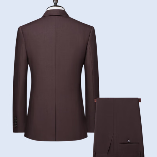 Septwolves Jacket Expert Light Luxury Suit Men's Autumn and Winter One Button Single Slit Two-piece Wedding Banquet Sheep Wool Suit Suit Dark Red L 175 120-135Jin Jin is equal to 0.5 kg