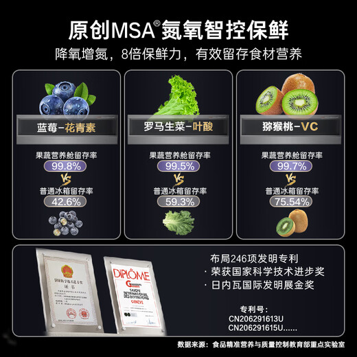 Casarte 560-liter raw stone series MSA nitrogen and oxygen intelligent control fresh-keeping French multi-door household refrigerator national subsidy first-level energy efficiency trade-in BCD-560WGCFDA4GUU1