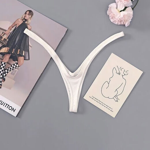 European and American style women's sports yoga deep v thong breathable seamless sexy low waist thin strap t-string pants red M85-109Jin Jin equals 0.5 kg