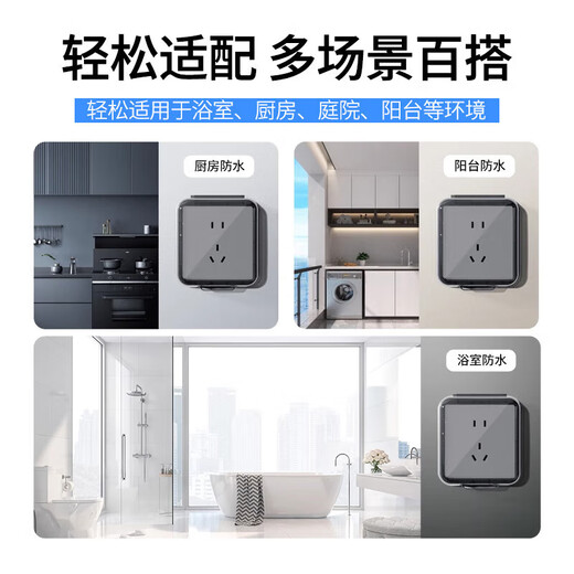 Type 86 socket waterproof cover self-adhesive switching power supply protective cover splash-proof box bathroom toilet socket protection box heightened waterproof box-transparent