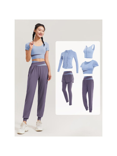 Fanstick Fanstick Yoga Wear Women's Spring and Summer Suit Long Sleeve Running Sports Top Professional Pilates Black (Long Sleeve) Bud Green Two-piece Set Fast Shipping L