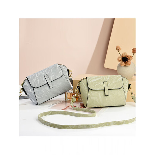 袋鼠魔方轻奢感小众设计贝壳包女2025新款时尚百搭单肩斜挎女包小方包 粉红色