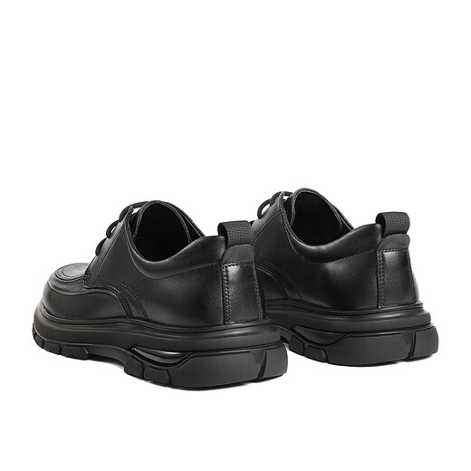 Senda casual leather shoes for men 2025 winter new comfortable thick-soled business casual shoes QJ041DM5 black 40